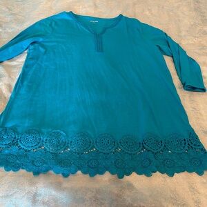 Lands End turquoise tunic